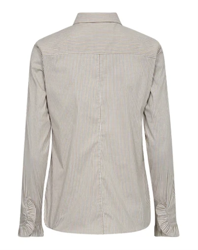 Mos Mosh - MMMattie Flip Stripe Skjorte - Safari 